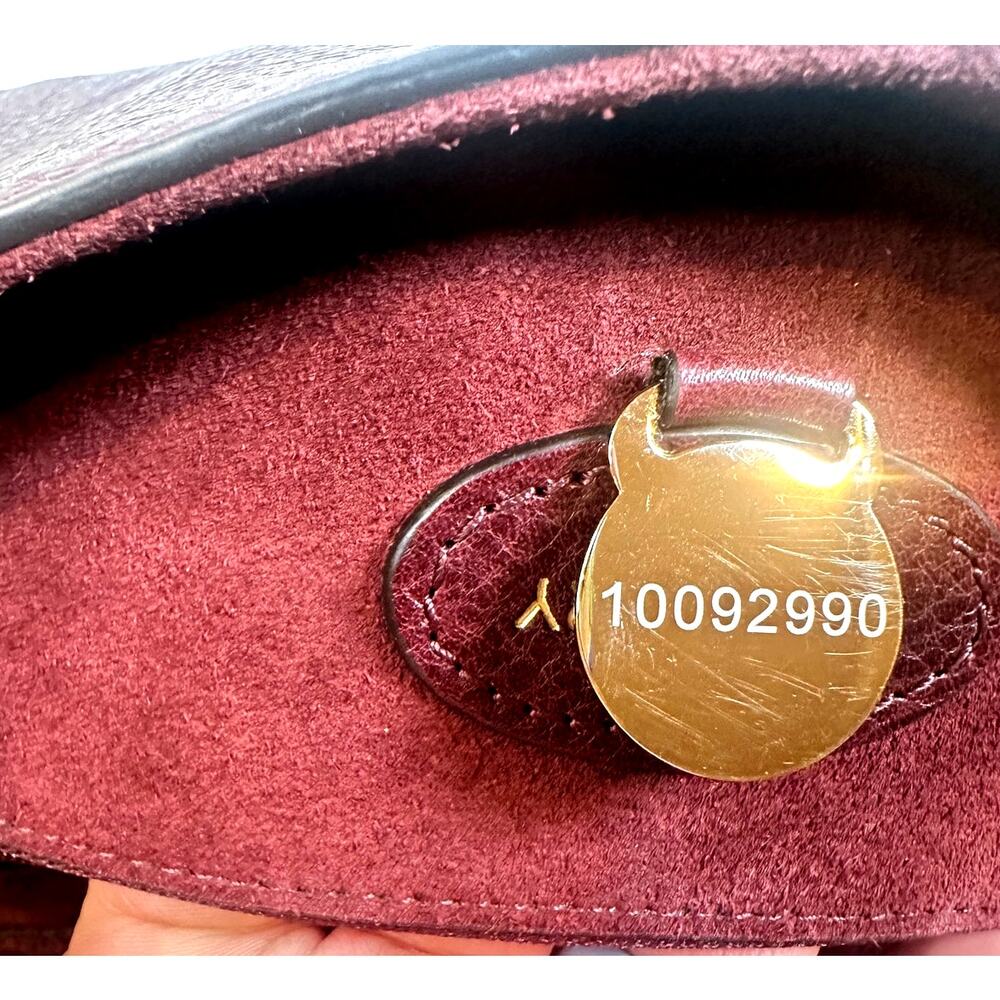Mulberry Lily Burgundy Oxblood Leather Shoulder Bag Gold Hardware COA - Picture 11 of 16